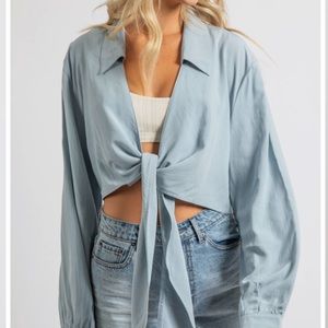 Calla Beach Shirt Pale Blue Size XS